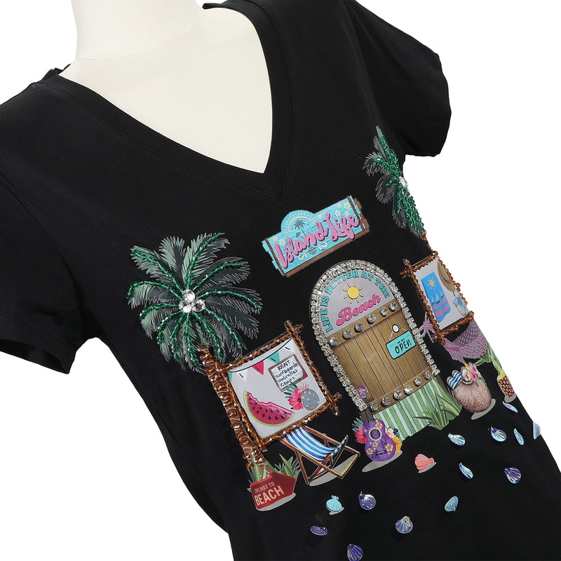 FASHION V-NECK T-SHIRT (<tc>SUN & SAND</tc>)