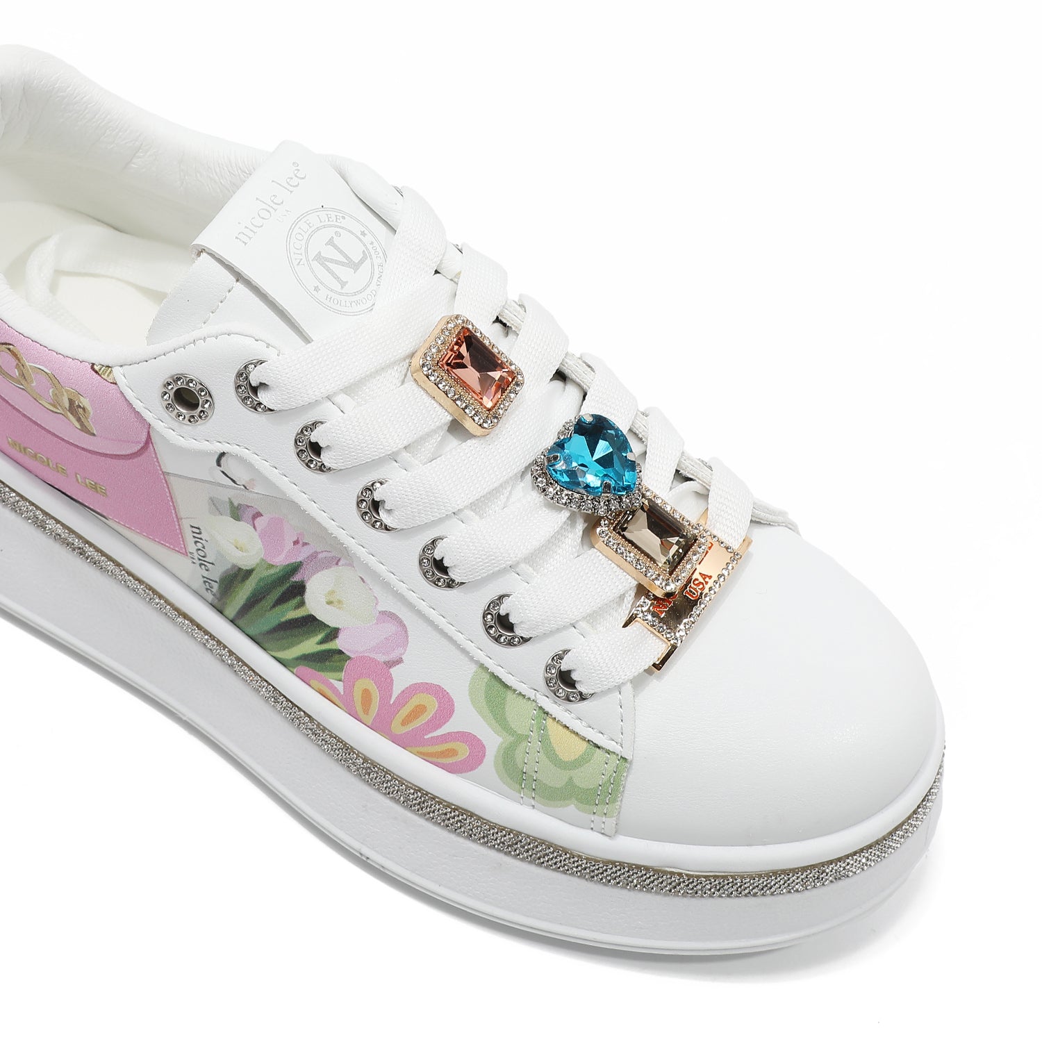 ZAPATILLAS DE MODA CON PEDRERÍA (VIOLET BLOSSOM)