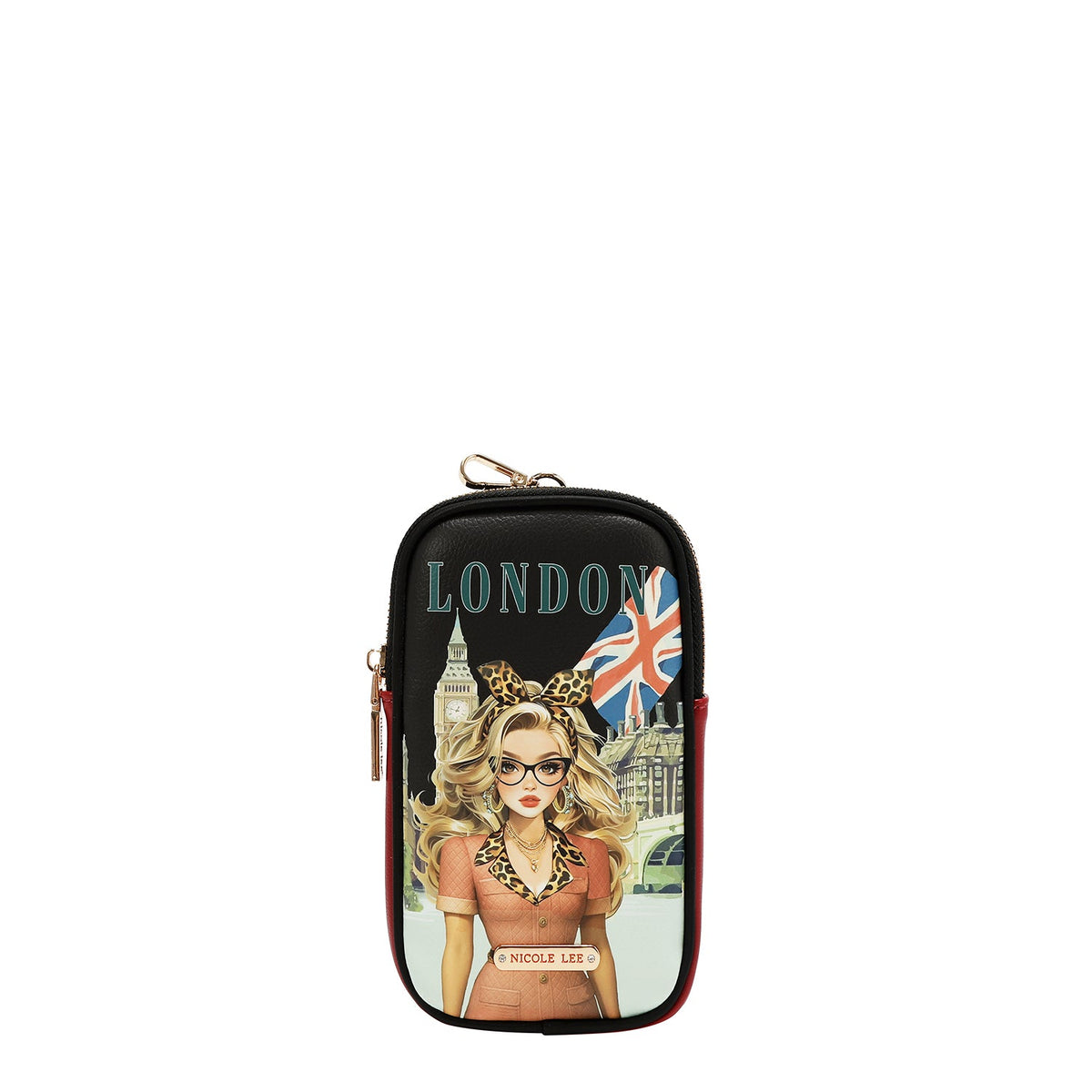 MOCHILA GRANDE DE MODA CON PUERTO DE CARGA USB Y BOLSA (LONDON EYE-NEGRO)