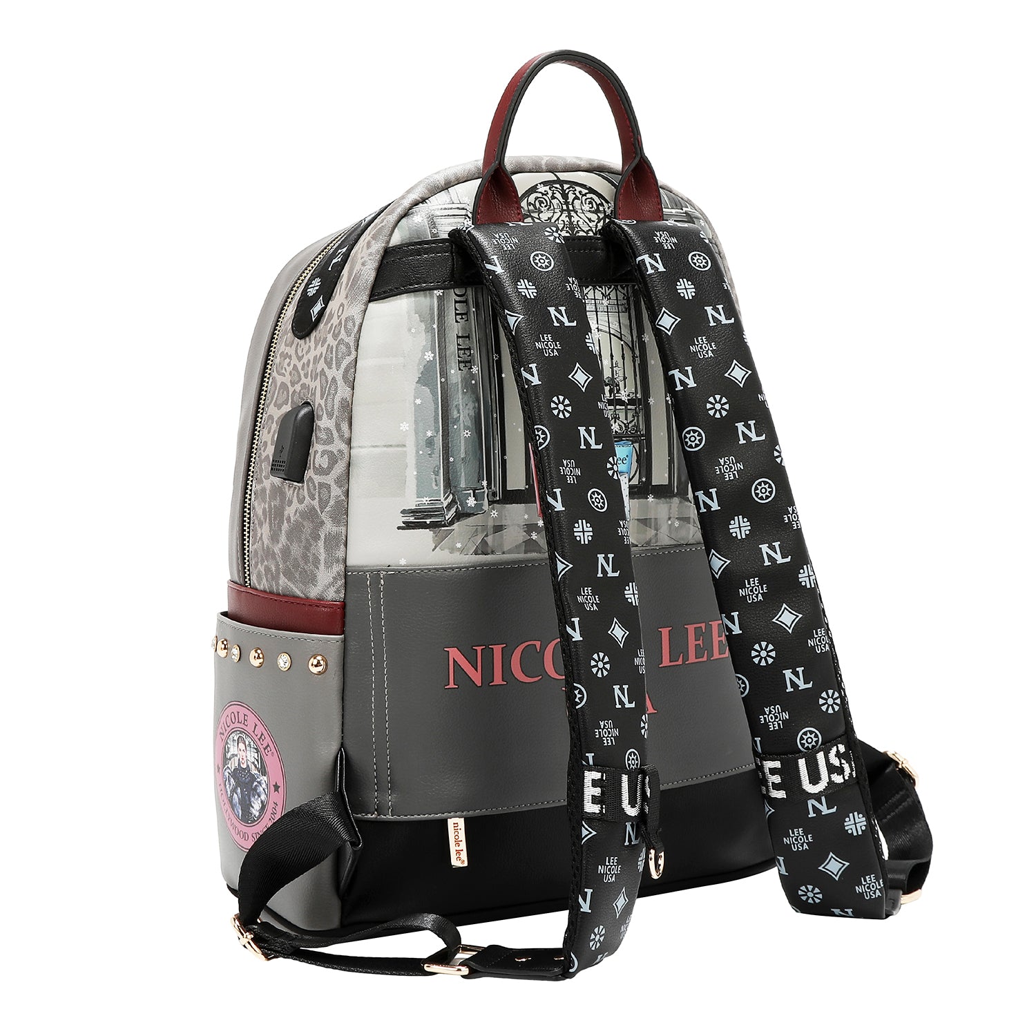 MOCHILA GRANDE E MODERNA COM PORTA DE CARREGAMENTO USB E BOLSA (<tc>MODA SNOWFLAKE</tc>)