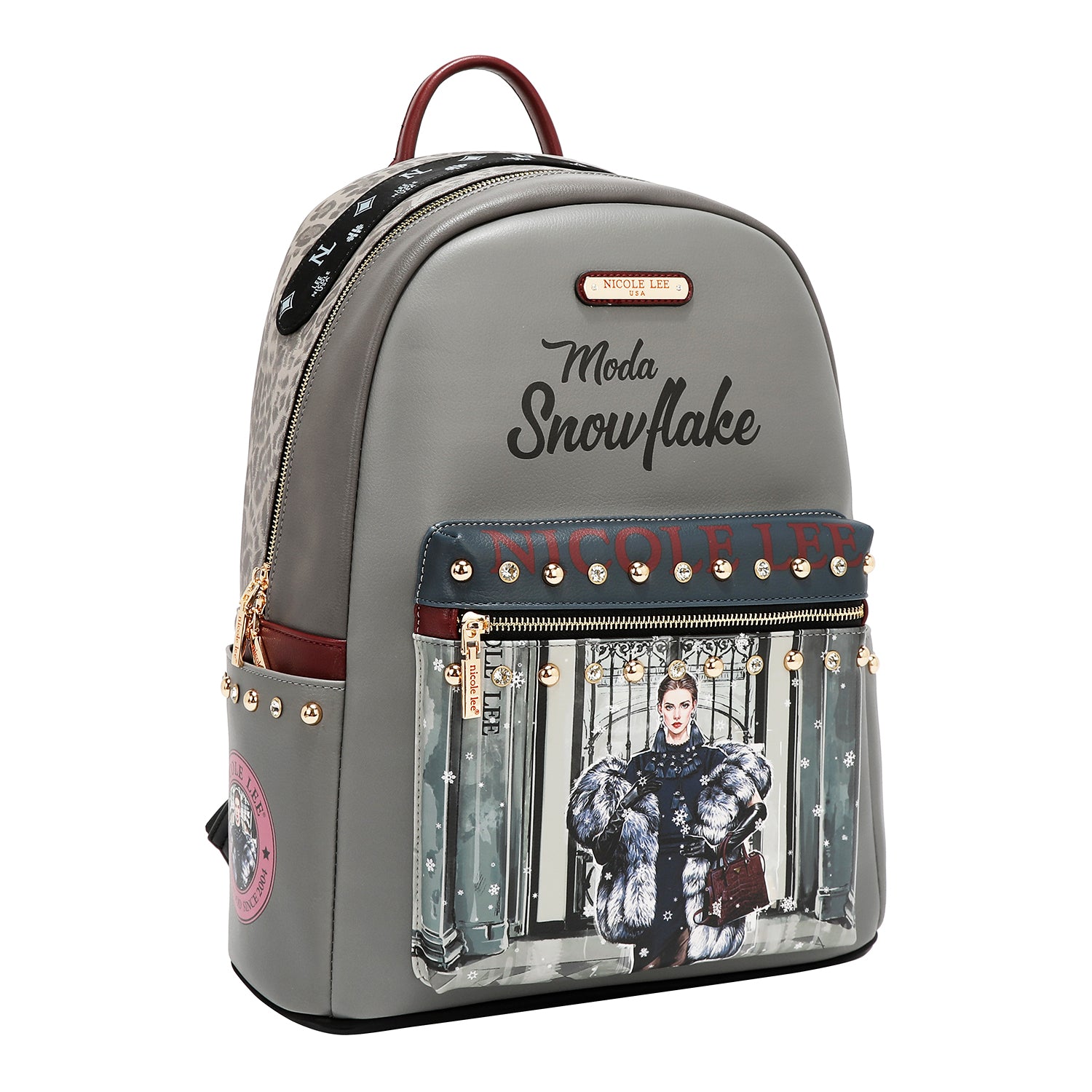 MOCHILA GRANDE E MODERNA COM PORTA DE CARREGAMENTO USB E BOLSA (<tc>MODA SNOWFLAKE</tc>)