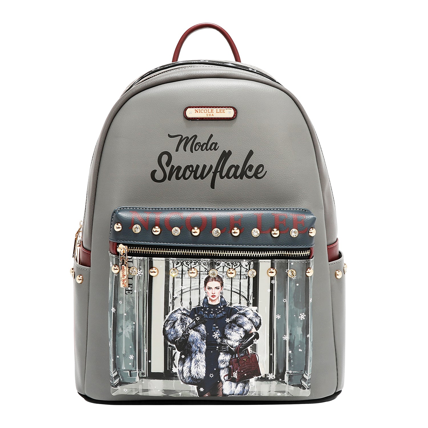 MOCHILA GRANDE E MODERNA COM PORTA DE CARREGAMENTO USB E BOLSA (<tc>MODA SNOWFLAKE</tc>)