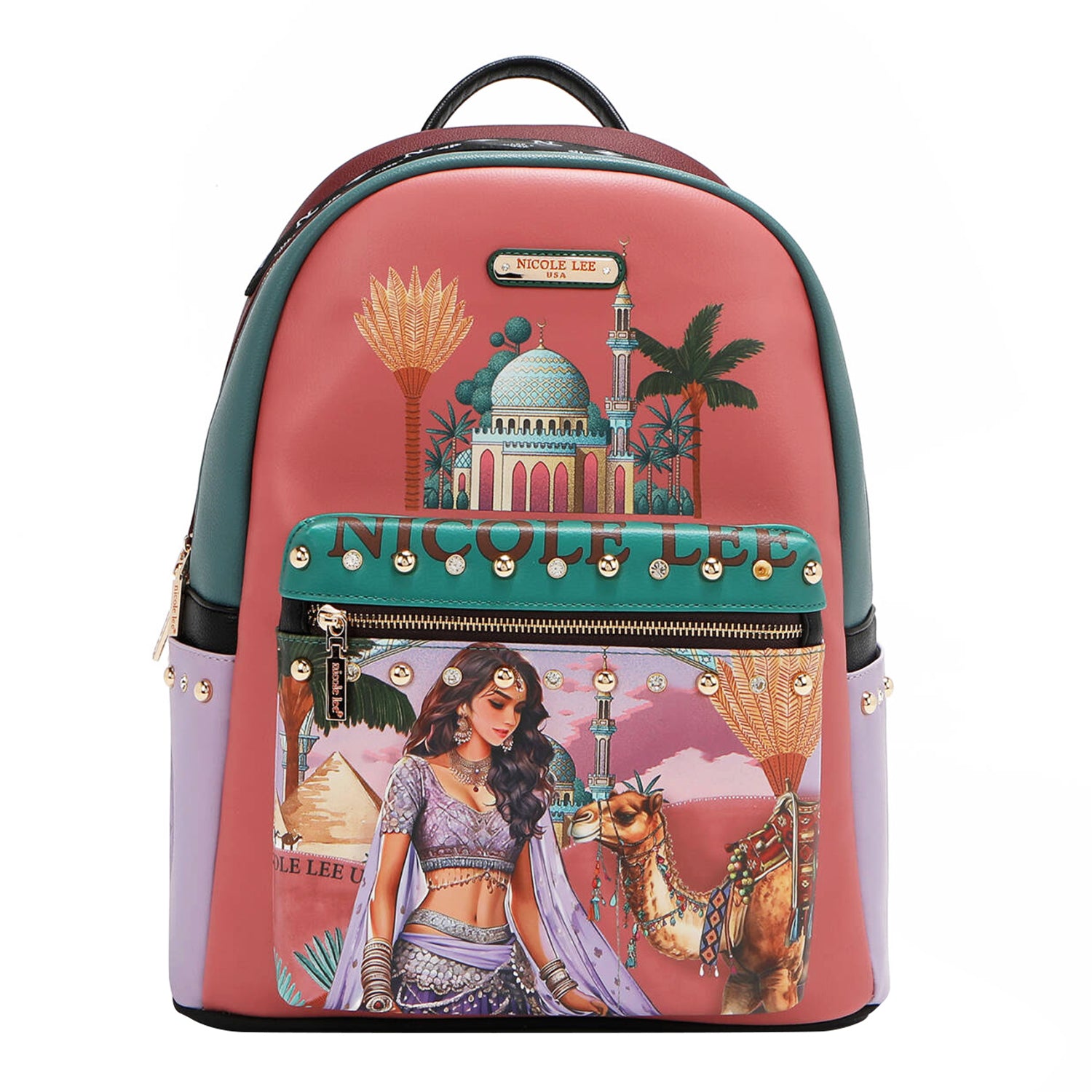 MOCHILA GRANDE DA MODA COM PORTA DE CARREGAMENTO USB E BOLSA (<tc>QUEEN CLEOPATRA</tc>)