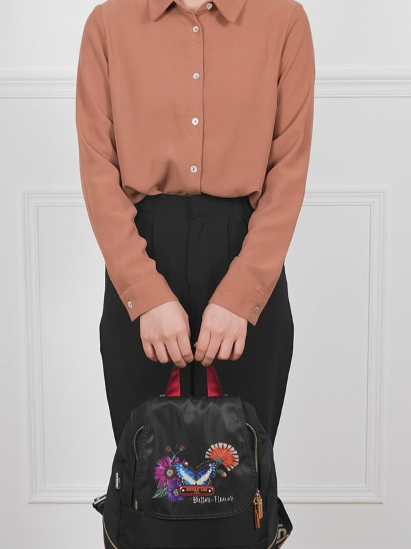 &quot; MULTIPURPOSE NYLON BACKPACK<tc>BUTTER FLOWER</tc>&quot;