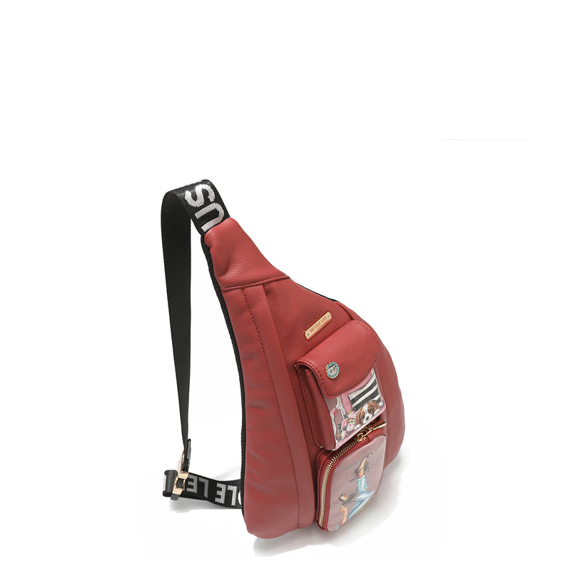 Cross backpack with outer pockets