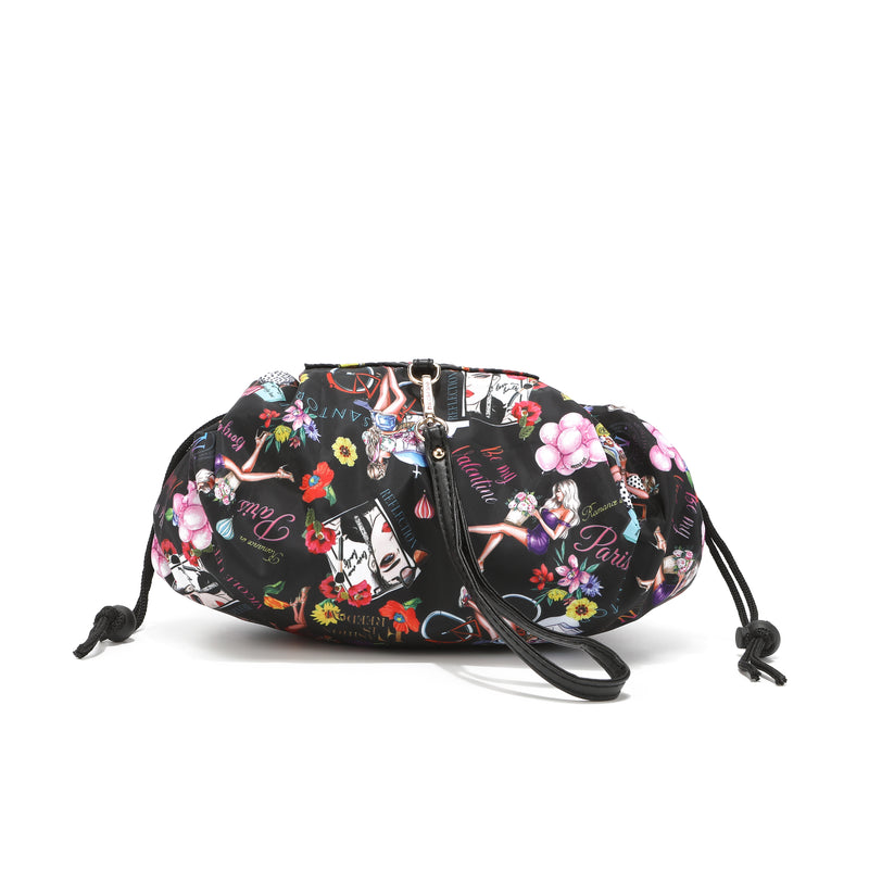 Cosmetigeque bag with cordon
