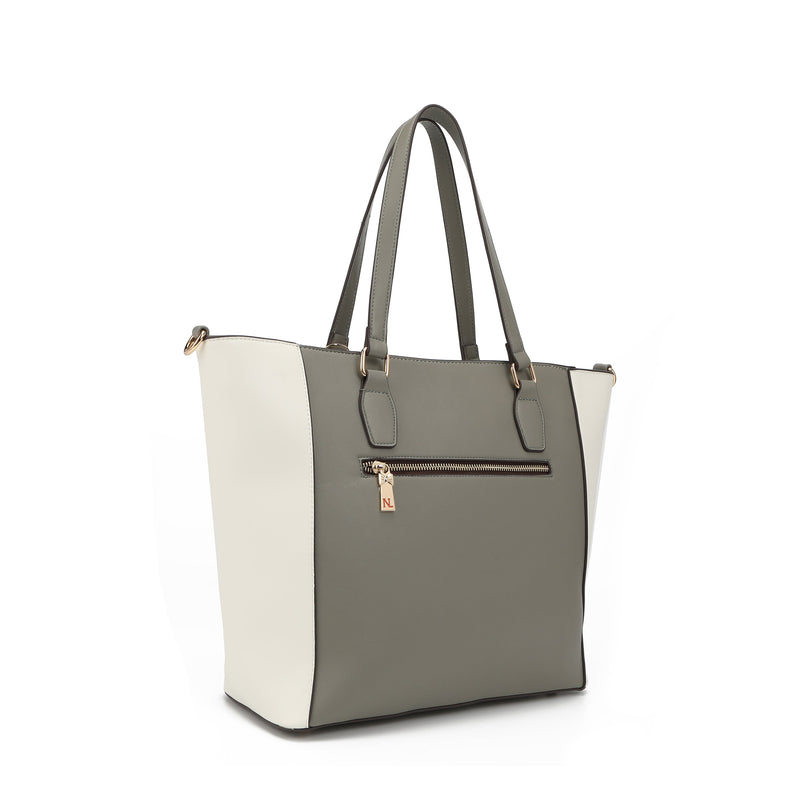 Shopper bag with floral embroidery