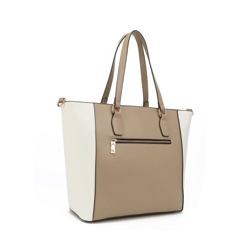 Shopper bag with floral embroidery