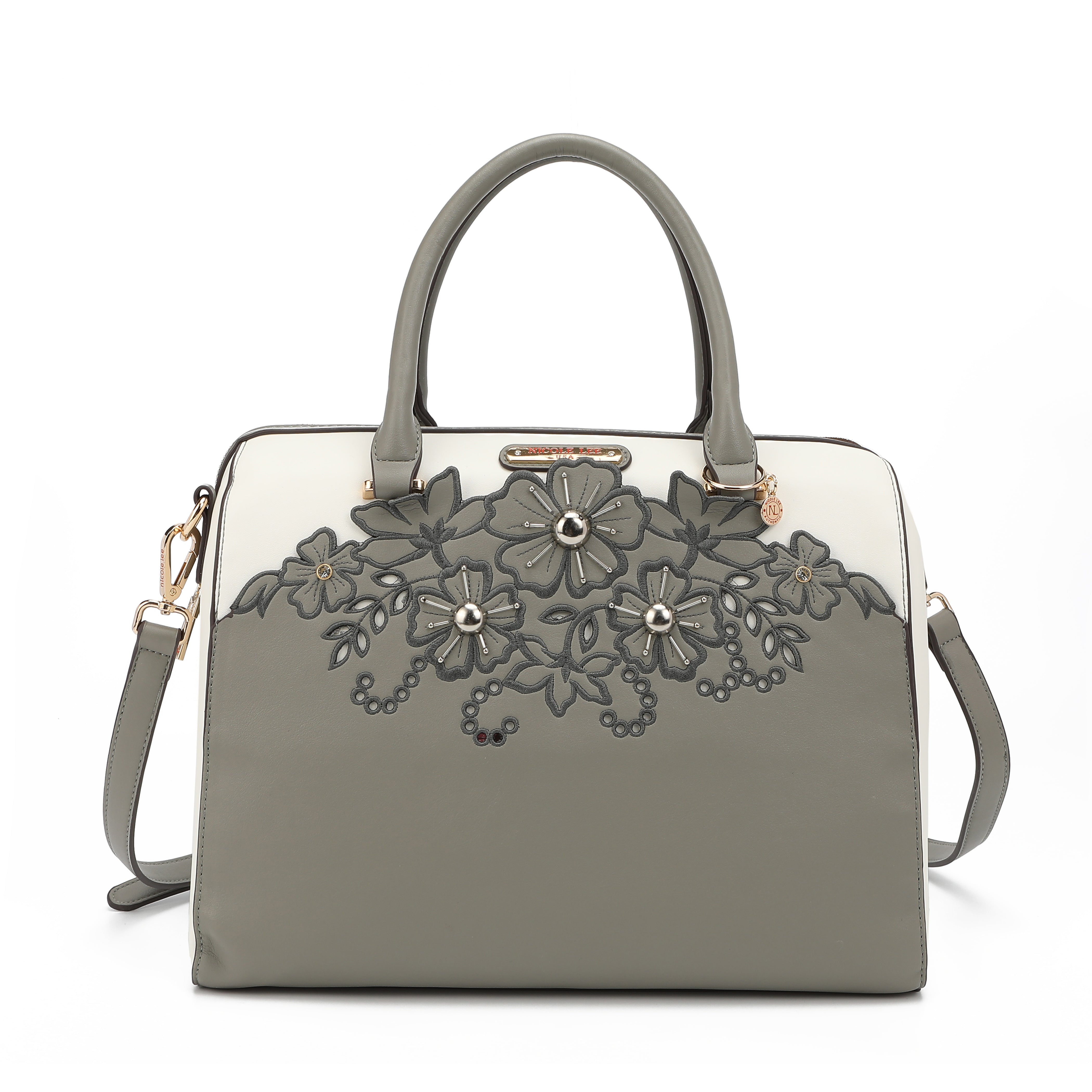 BOLSO BOSTON CON BORDADO FLORAL