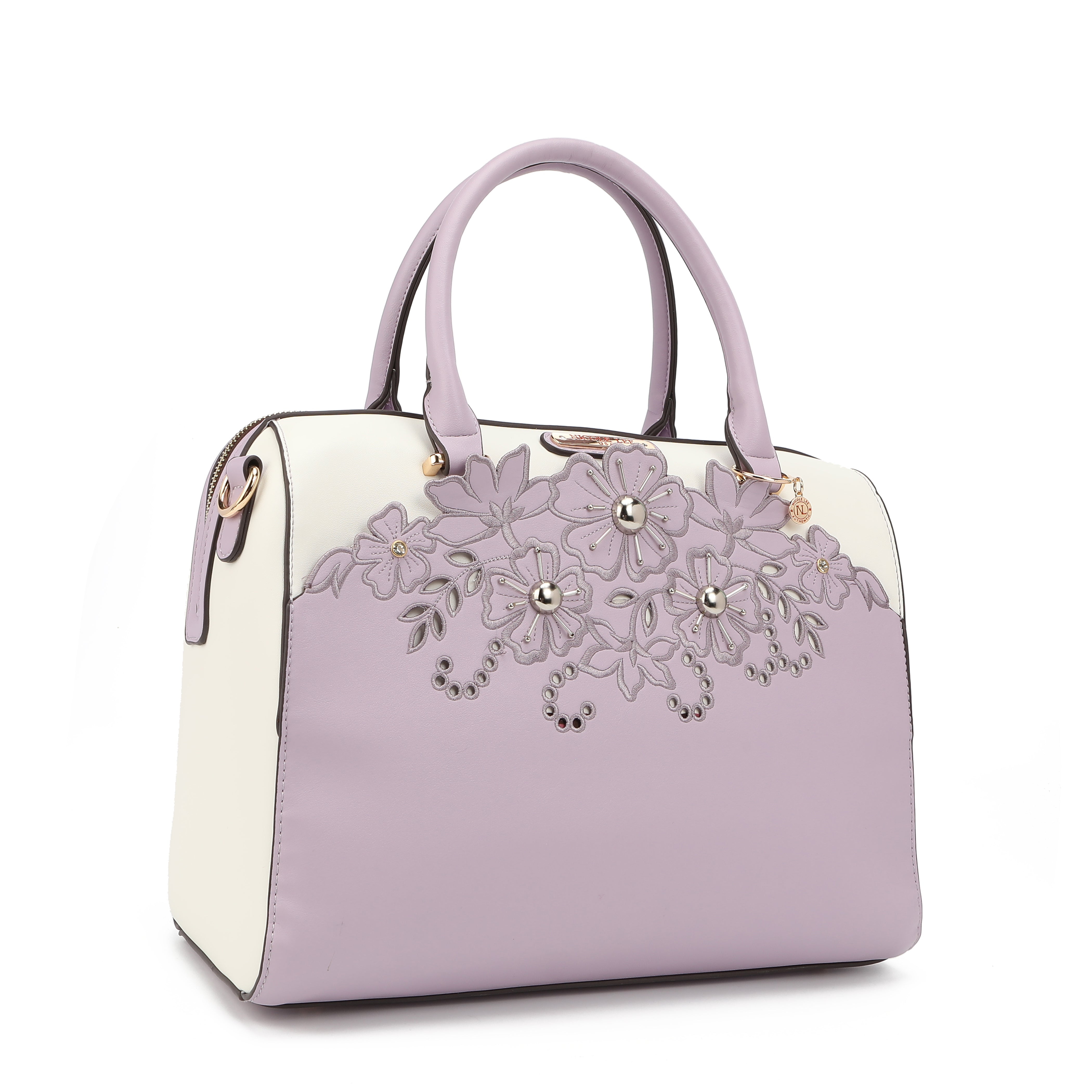 BOLSO BOSTON CON BORDADO FLORAL