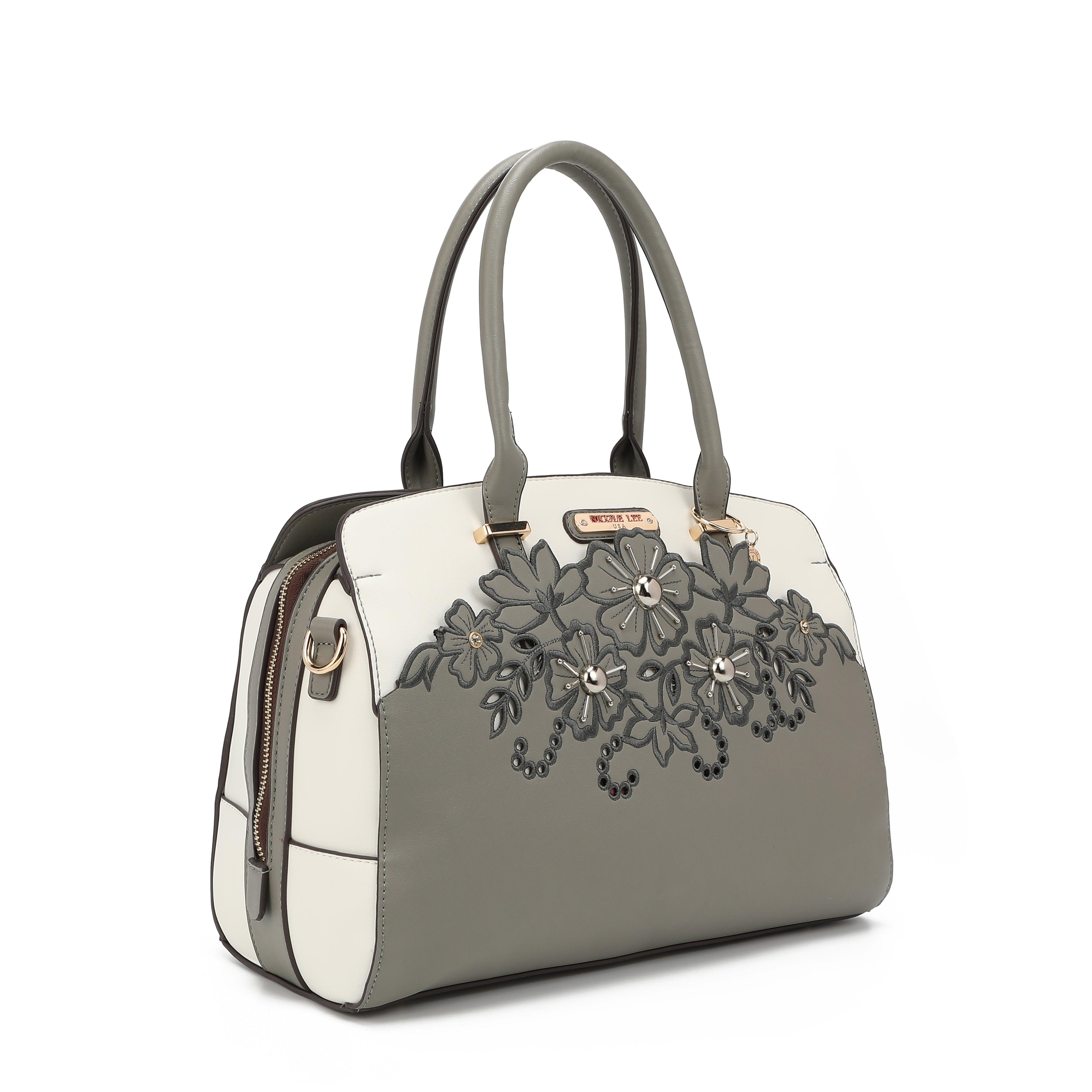 BOLSO BAHUL CON BORDADO FLORAL