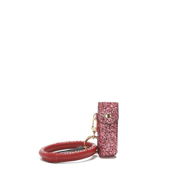 Bracelet keychain with lip brightness case