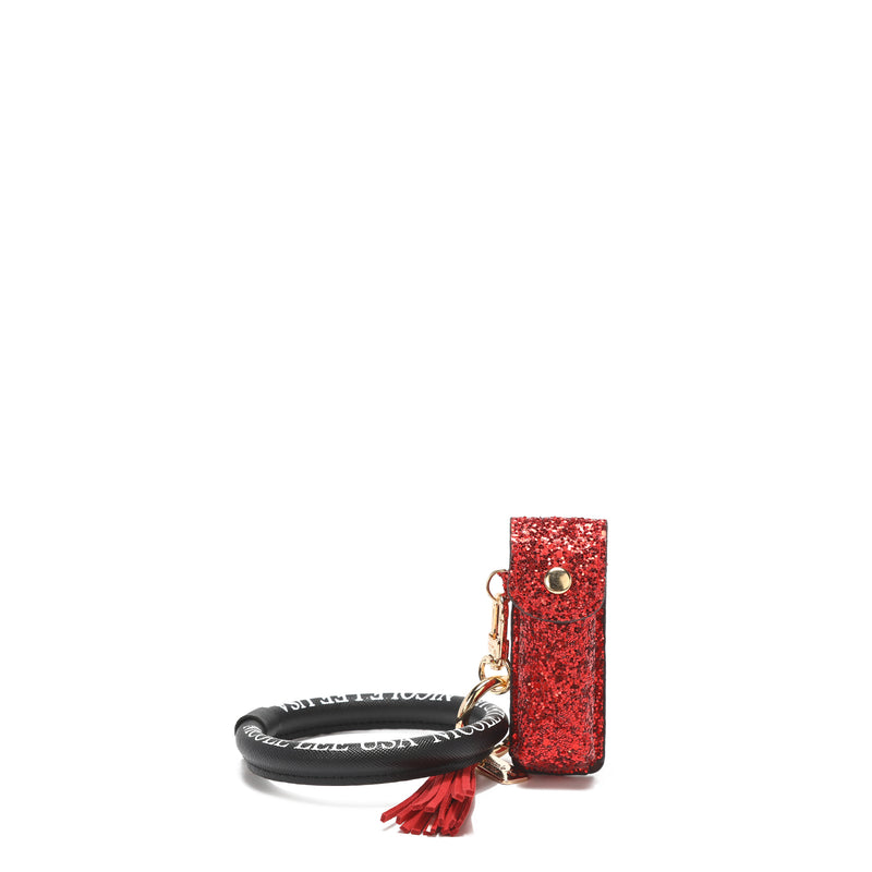 Bracelet keychain with lip brightness case