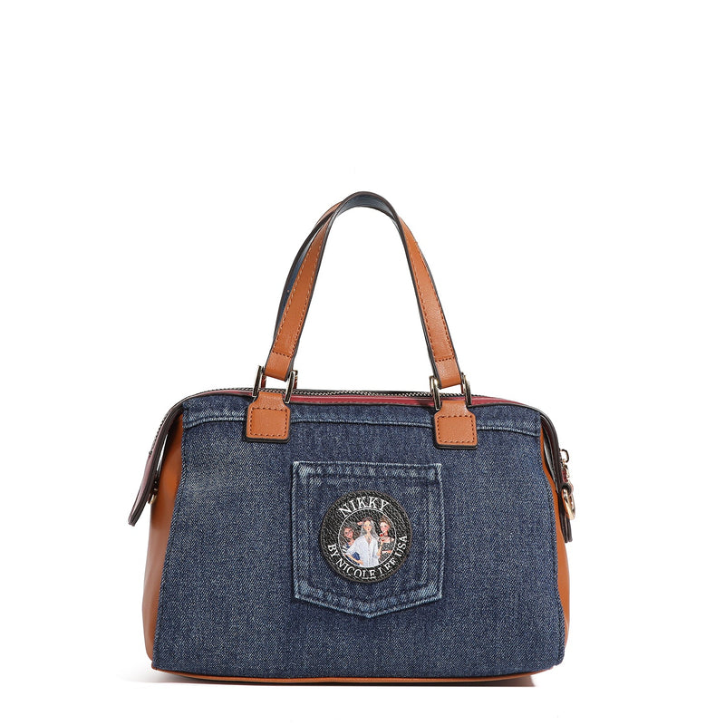 SMALL BOSTON MESSENGER BAG <tc>Denim</tc>