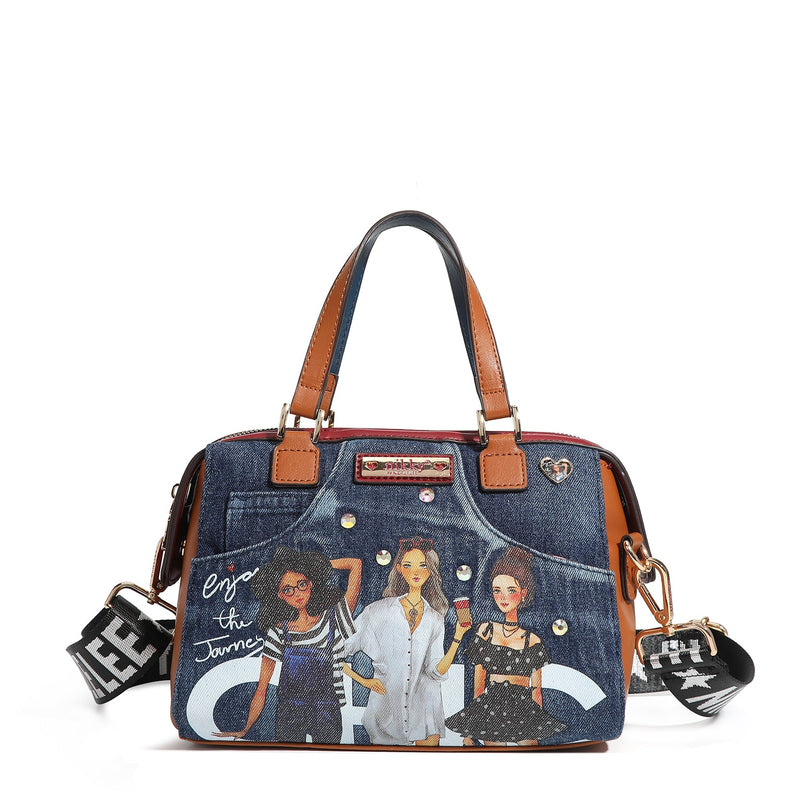 SMALL BOSTON MESSENGER BAG <tc>Denim</tc>
