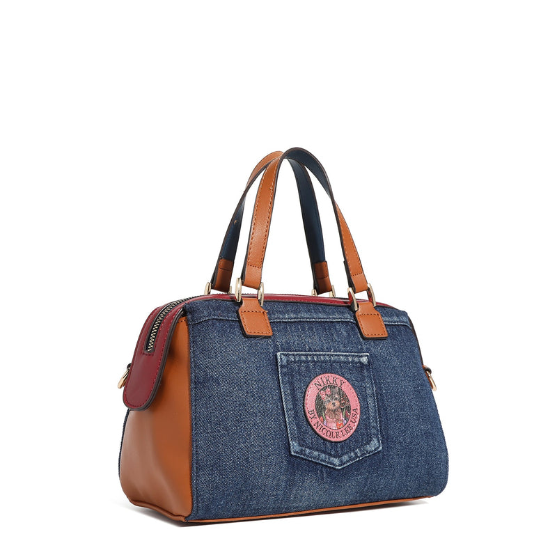 SMALL BOSTON MESSENGER BAG <tc>Denim</tc>