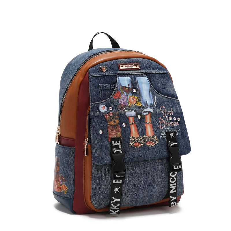 LARGE BACKPACK OF <tc>Denim</tc> WITH FLAP