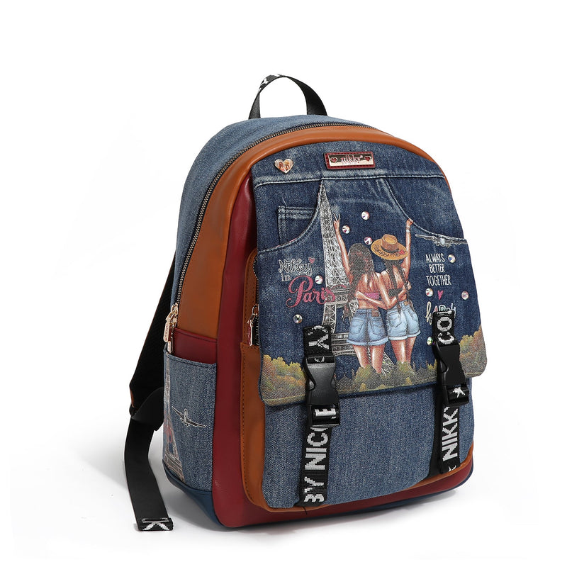 LARGE BACKPACK OF <tc>Denim</tc> WITH FLAP