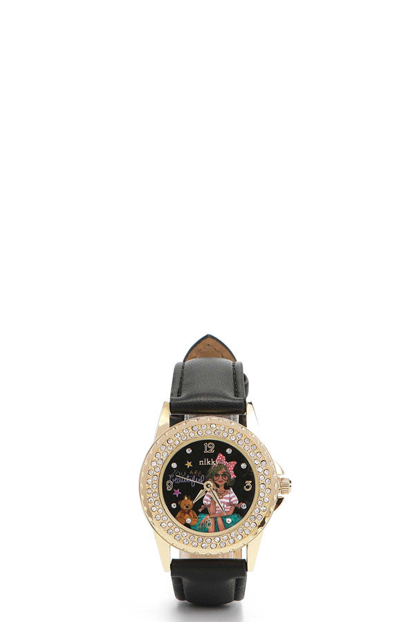 Double diamond medium watch "Sidney"