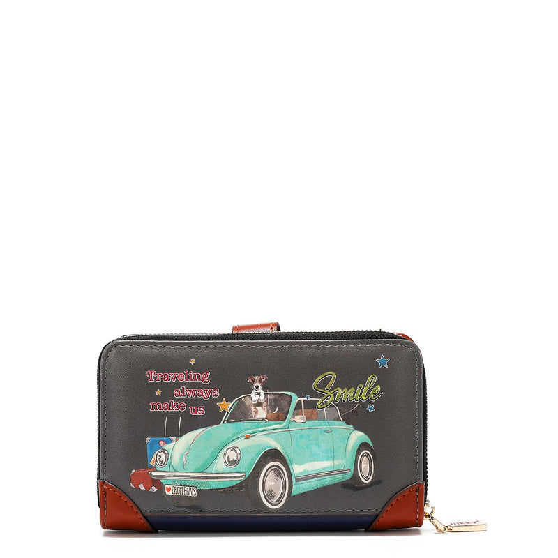 LARGE WALLET WITH DOUBLE CLOSURE PURSE <tc>NIKKY</tc>