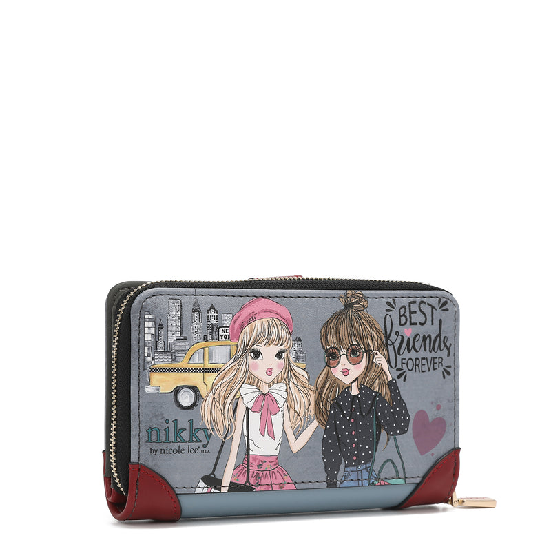 LARGE WALLET WITH DOUBLE CLOSURE PURSE <tc>NIKKY</tc>