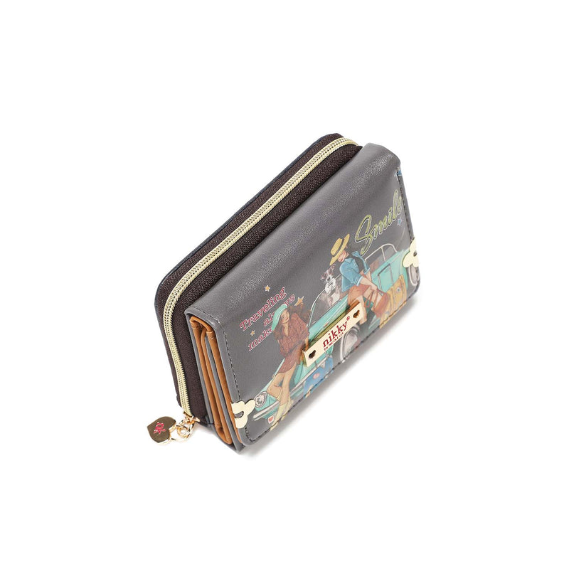 Portfolio with triple division + zipper purse