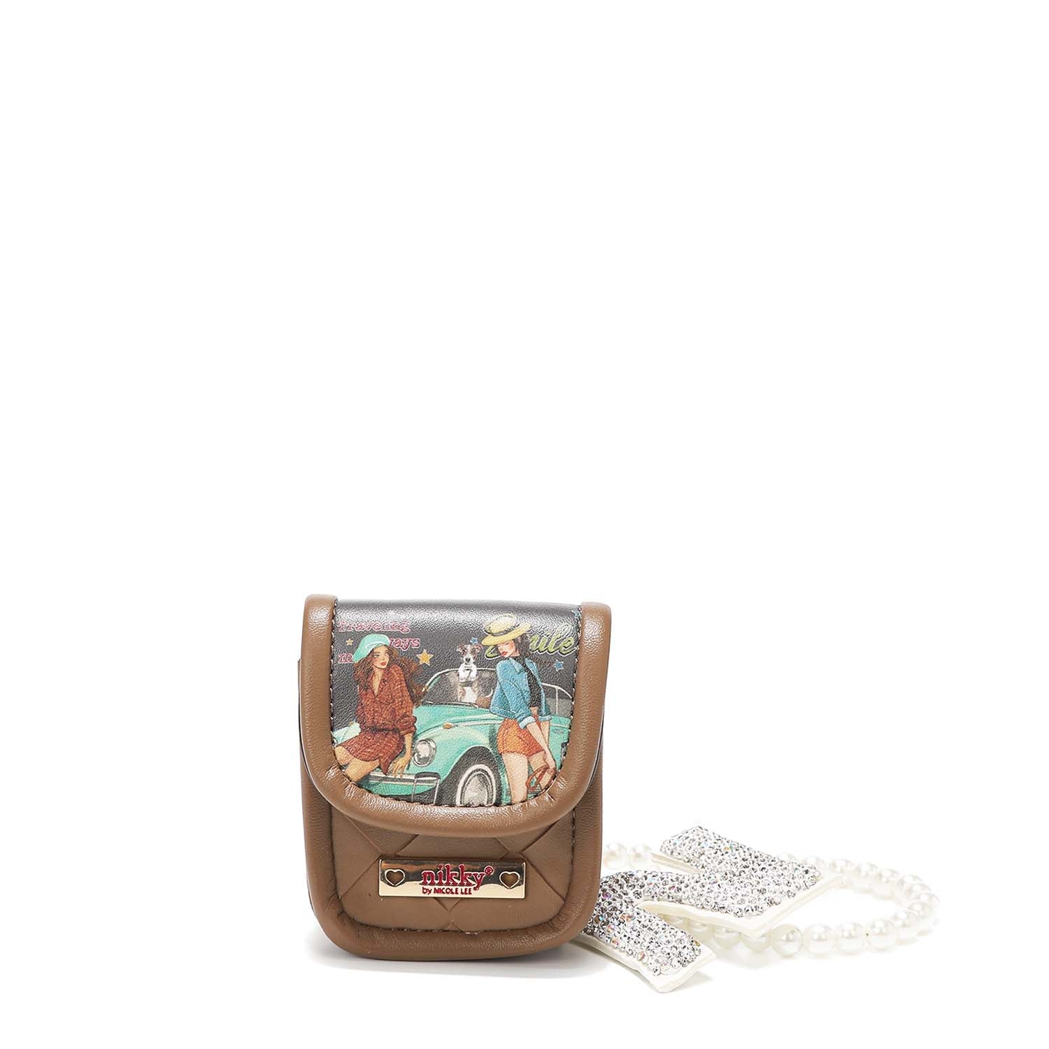 PORTE-CLÉS AVEC SUPPORT POUR CASQUE ET BRACELET EN PERLES <tc>NIKKY</tc>