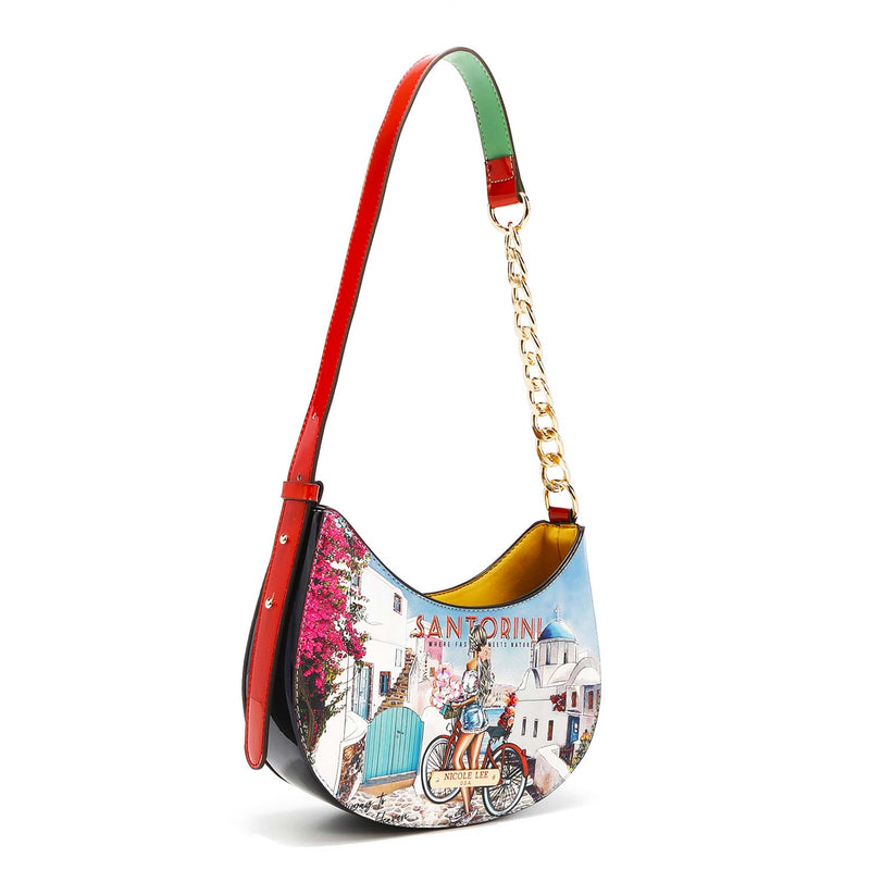 Shoulder bag with half chain tape