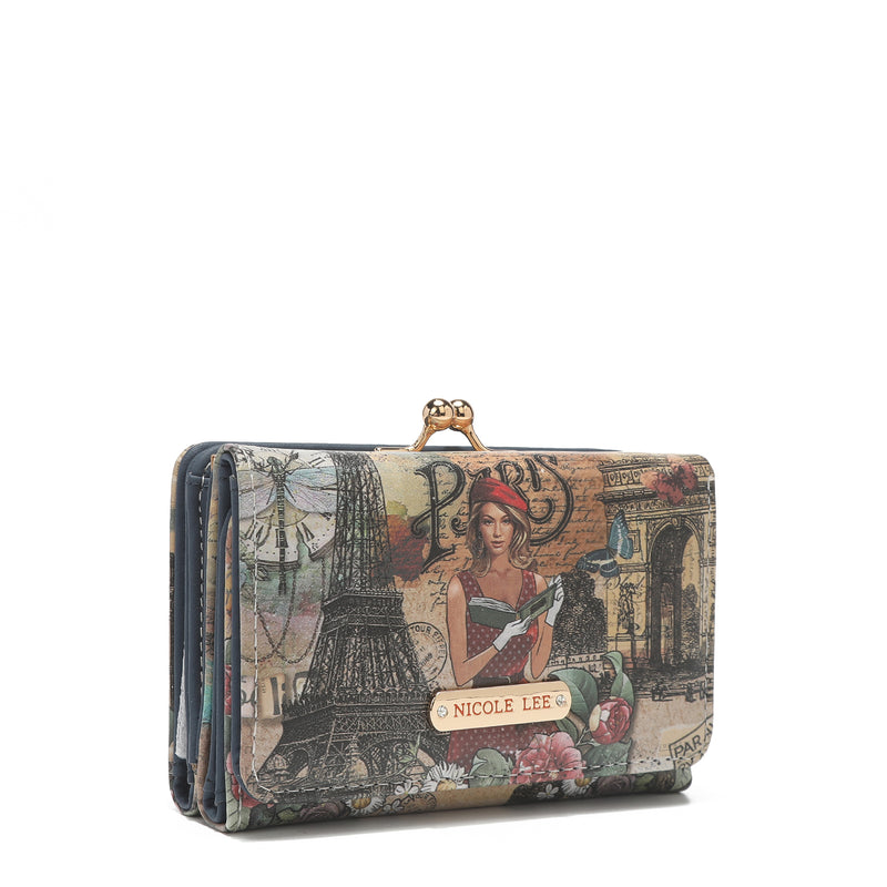 Triple fashion compact portfolio with RFID block