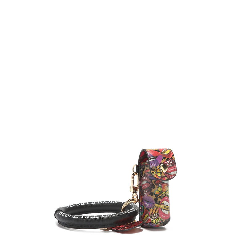 Bracelet keychain with lipstick