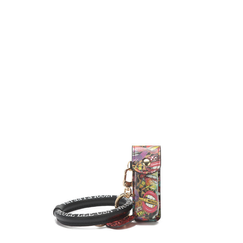 Bracelet keychain with lipstick