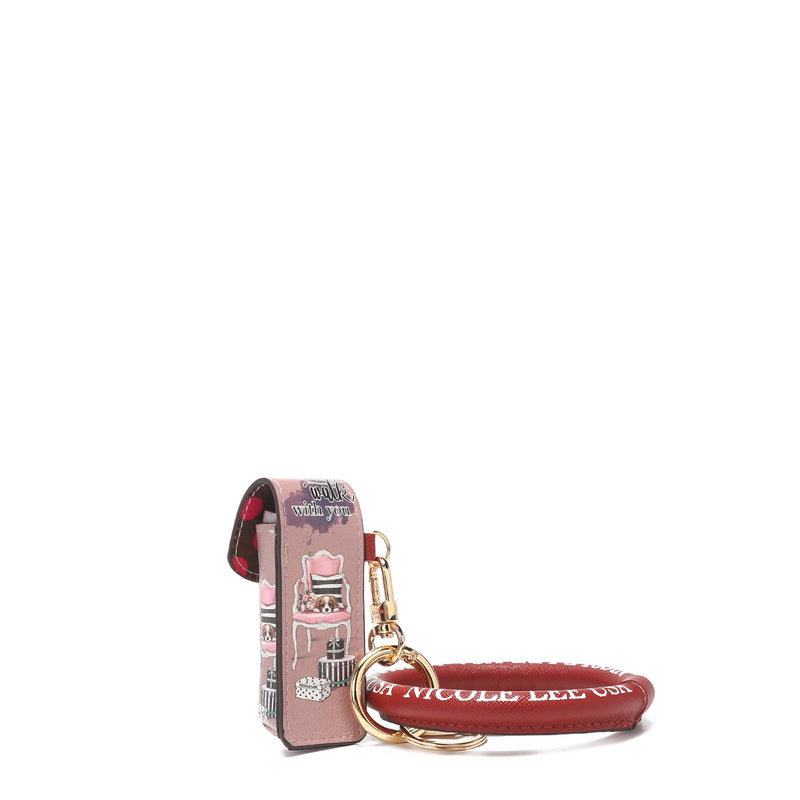 Bracelet keychain with lipstick