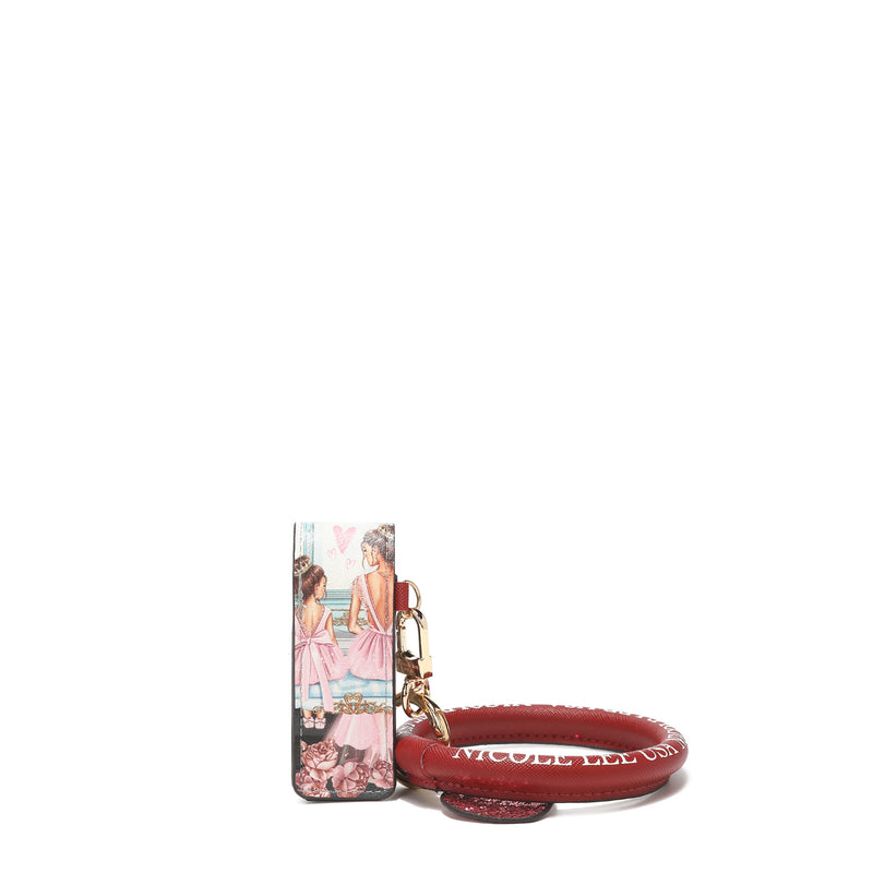 Bracelet keychain with lipstick