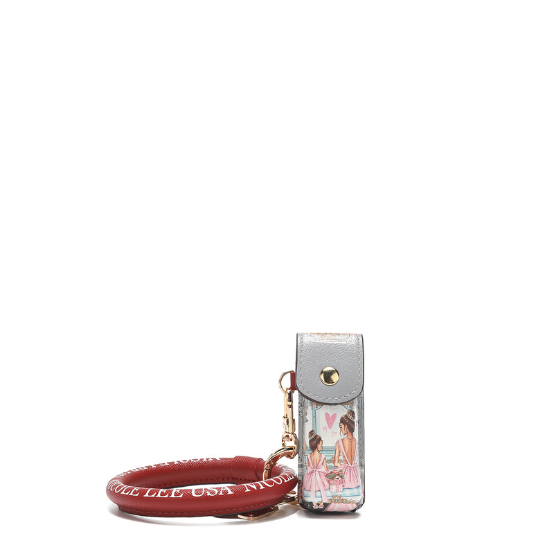 Bracelet keychain with lipstick