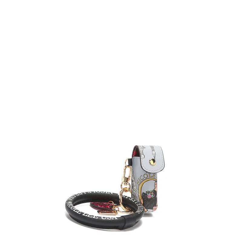 Bracelet keychain with lipstick
