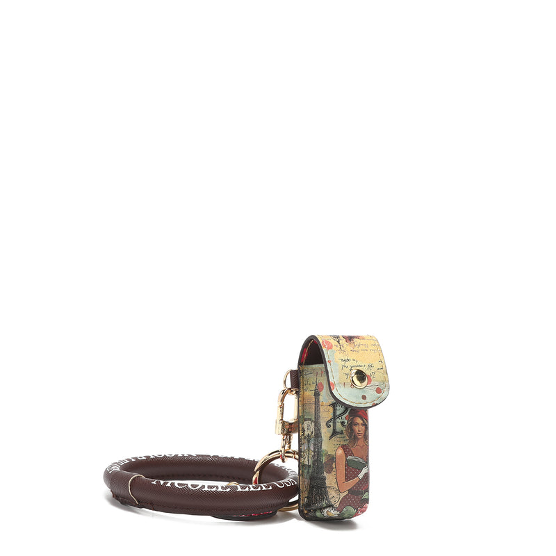 Bracelet keychain with lipstick