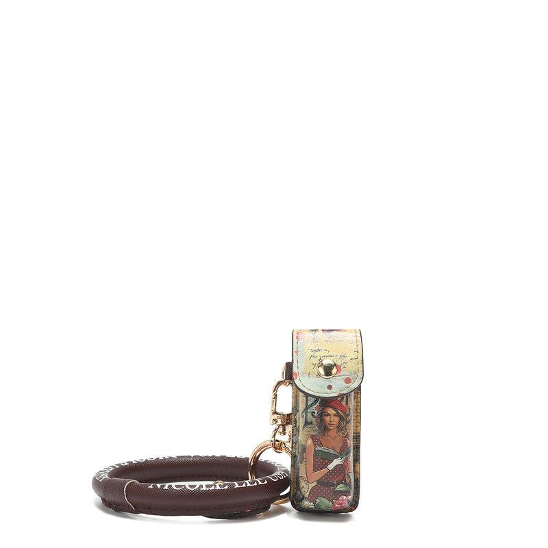 Bracelet keychain with lipstick