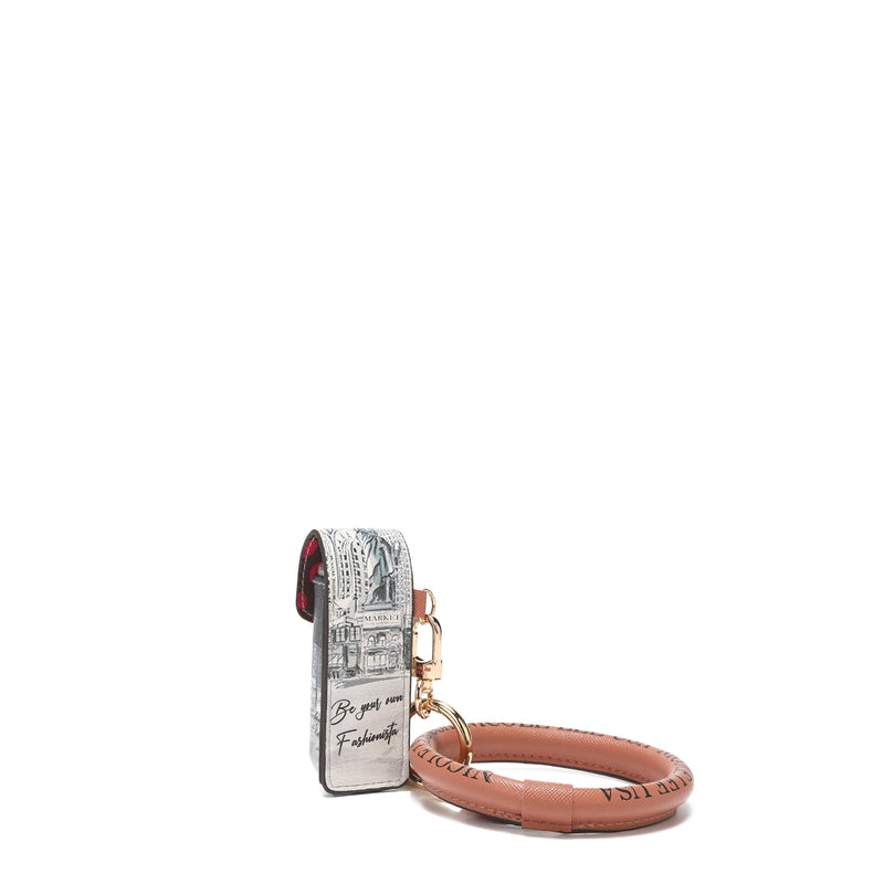 Bracelet keychain with lipstick
