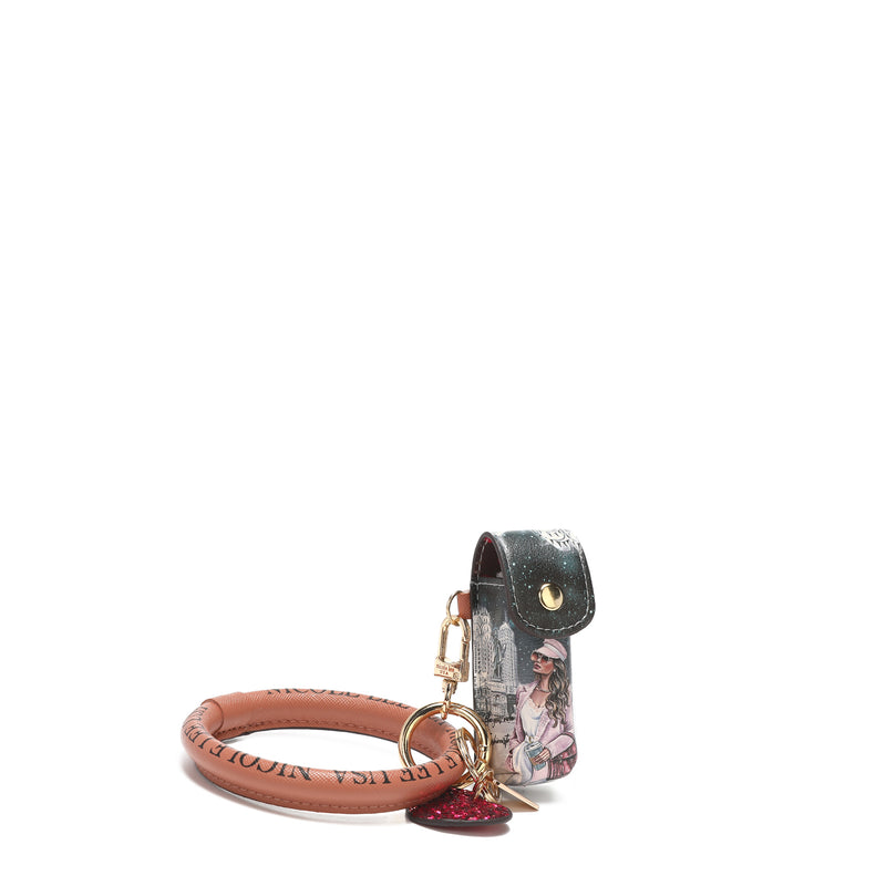 Bracelet keychain with lipstick