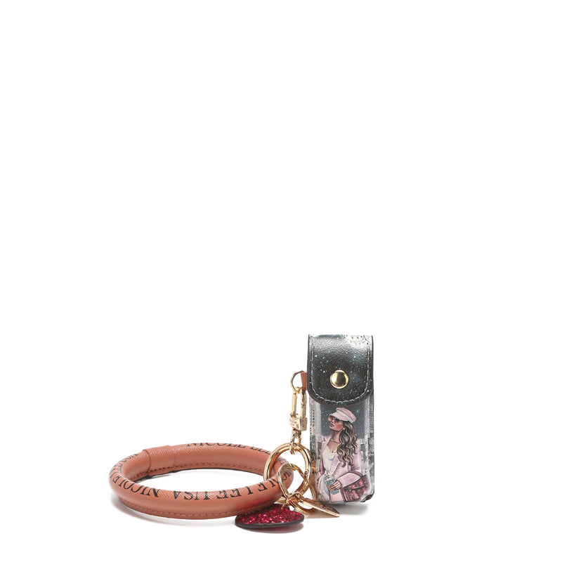 Bracelet keychain with lipstick