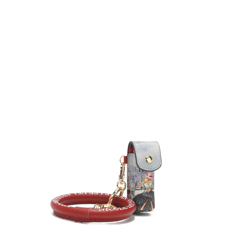 Bracelet keychain with lipstick