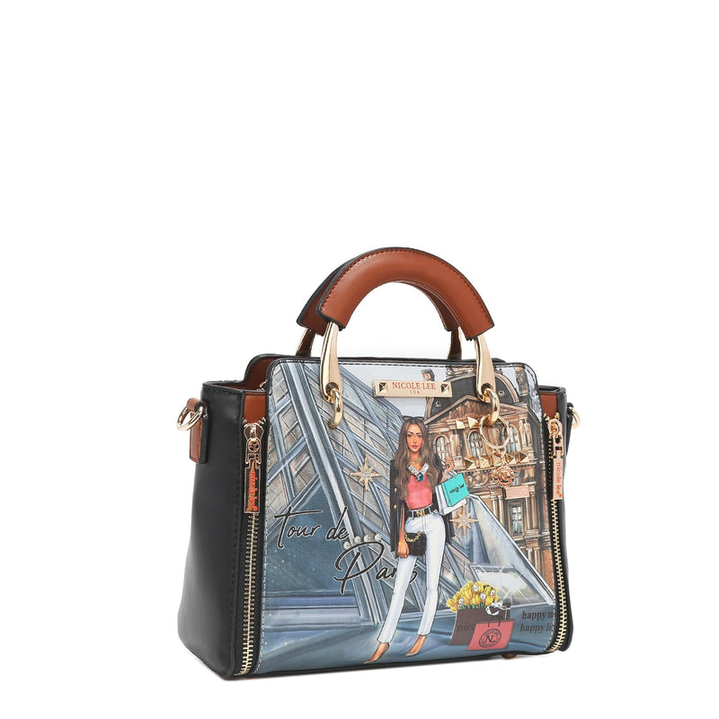 HANDBAG WITH ZIPPERS "<tc>TOUR DE PARIS</tc>"