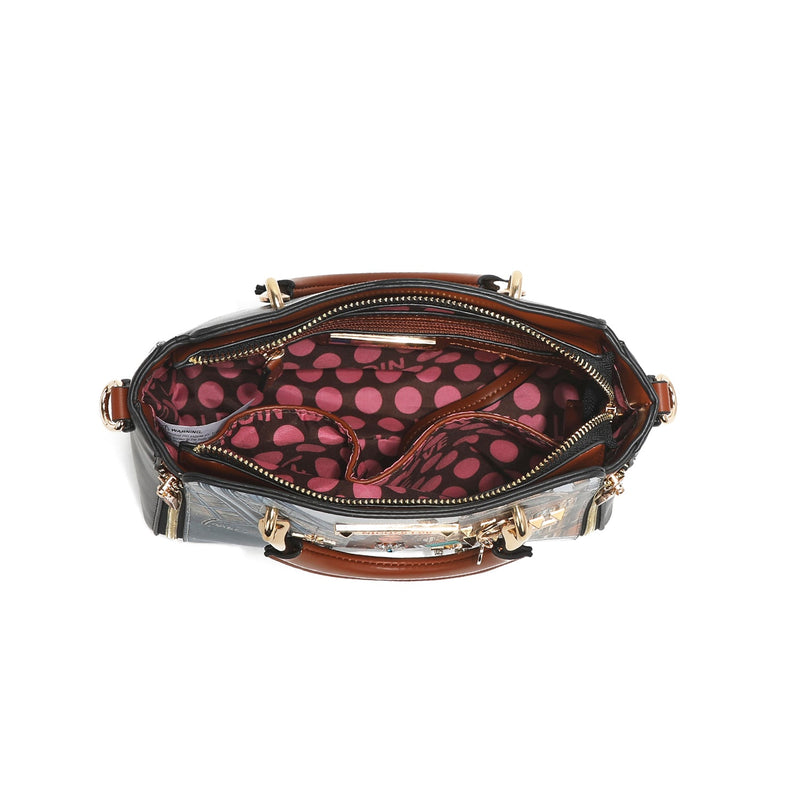 HANDBAG WITH ZIPPERS "<tc>TOUR DE PARIS</tc>"