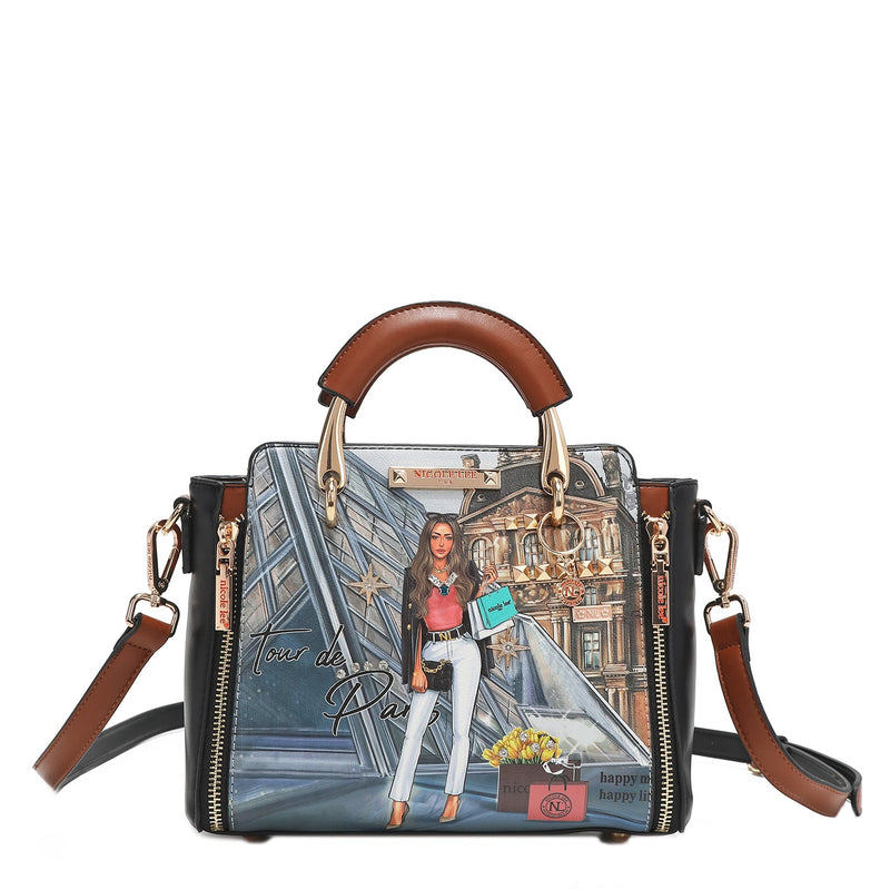 HANDBAG WITH ZIPPERS "<tc>TOUR DE PARIS</tc>"