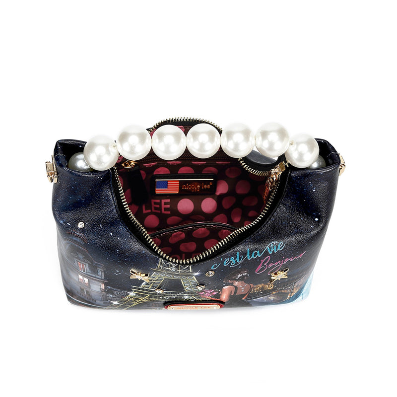 HANDBAG WITH PEARL HANDLE "<tc><tc>Tonight For You</tc></tc>"