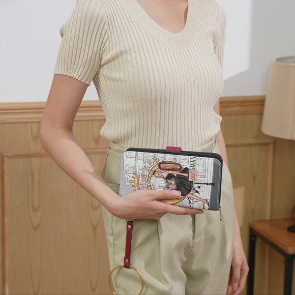 Fashion "Floral" Portfolio with zipper